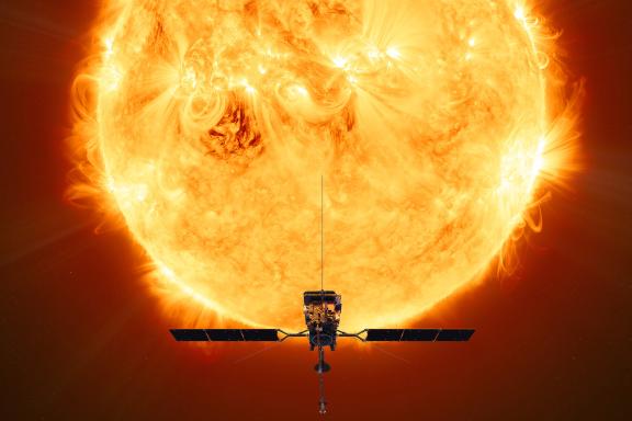 ESA's Solar Orbiter mission will face the Sun from within the orbit of Mercury at its closest approach. © ESA. Acknowledgement: Work performed by ATG medialab under contract for ESA 